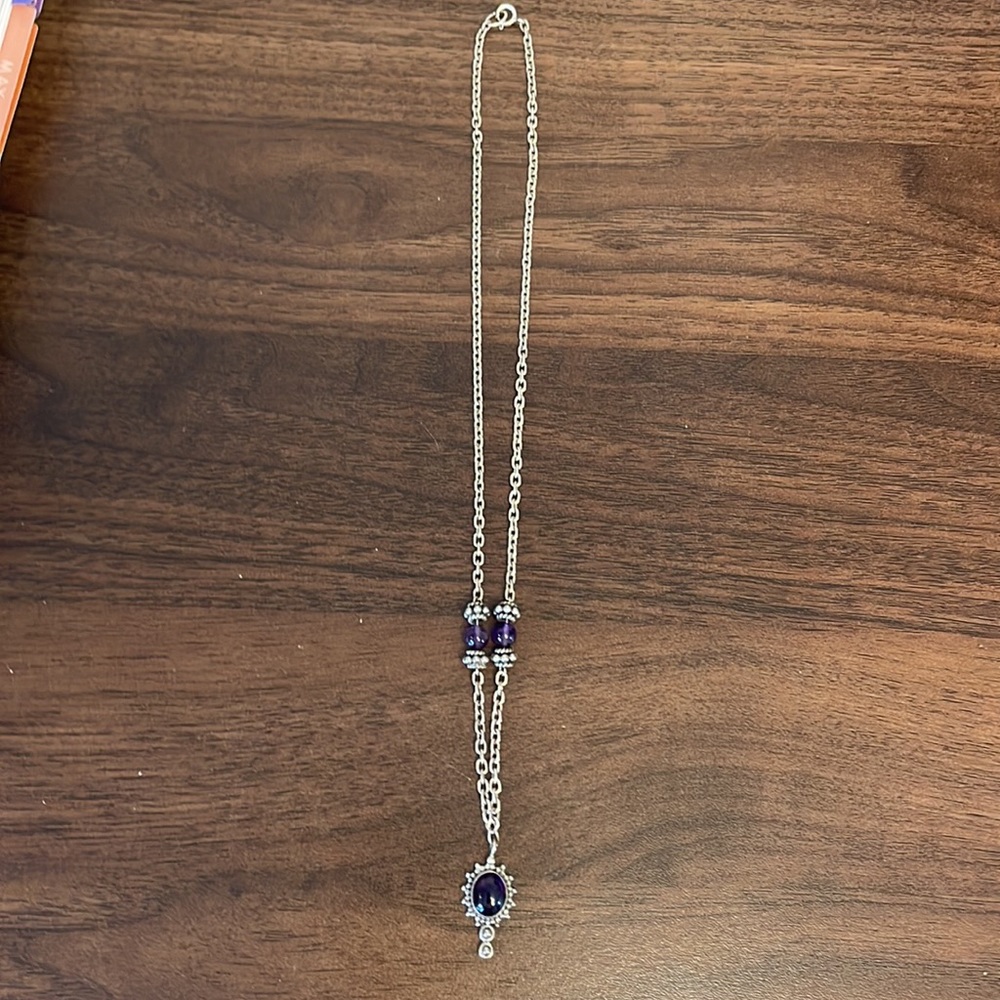 Amethyst and silver necklace